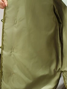 Aveloria Modichic Mantel Kasual Empuk Minimalis Gaya Cina dengan Kancing dan Dua Saku - Olive Green - View 8