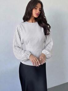 Firerie Women's Striped Casual Versatile Everyday Outing Shirt - White - View 5