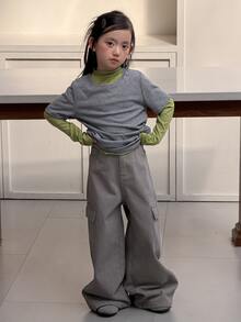 Dazy Kids Tween Girl Casual Daily Denim Jeans With Pockets And Buttons - Light Grey - View 1