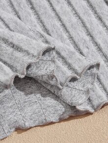 Lullawish Women's Comfortable Knit Ribbed Lace Camisole & Shorts Pajama Set 3-Piece - Multicolor - View 6