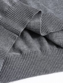 SHEIN Teen Boys' Casual Comfortable Versatile Turtleneck Sweater - Grey - View 8