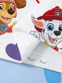SHEIN | PAW Patrol 女童卡通印花短袖時尚T恤 - 白色 - 查看 6