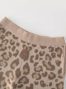 LUMIGAL Women's Leopard Print V-Neck Long Sleeve Sweater And Knit Pants Casual 2 Pieces Set - Multicolor - View 6
