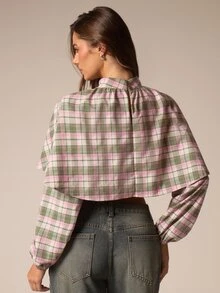 Athîral Women's Plaid Casual Versatile Daily Wear Top - Multicolor - View 2
