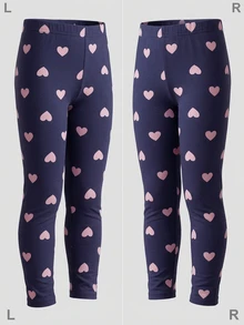 1 buah Legging Rajut Motif Hati Biru Serbaguna untuk Anak Perempuan Balita di Musim Gugur/Dingin - Grey - View 4