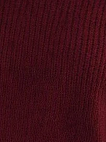 EMERY ROSE Women's Solid Color One Shoulder Long Sleeve Loose Sweater, Autumn/Winter - Burgundy - View 7
