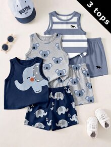 3PCS Young Boys Tanks - Multicolor - View 1