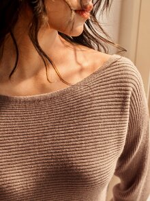 Écloséra Women's Solid Color Casual Versatile Daily Wear Long Sleeve Sweater - Coffee Brown - View 2
