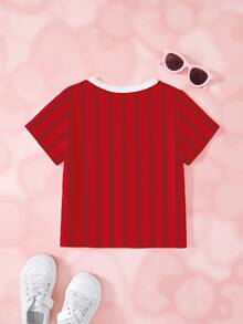HELLO KITTY AND FRIENDS | SHEIN 少女字母卡通印花休閒日常短袖T恤 - 白色 - 查看 2