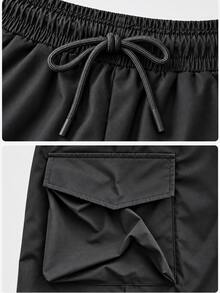 SHEIN BASICS Women's Solid Color Casual Versatile Daily Outdoor Long Pants - Black - View 8