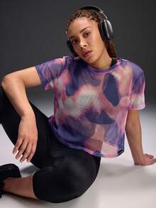 Powerista Women's Plus Size Casual Tie-Dye Short Sleeve Sports T-Shirt - Multicolor - View 8