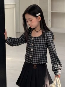 Dazy Kids قميص كاجوال فضفاض مخطط بياقة مطوية للفتيات المراهقات - وردي - مشاهدة 6