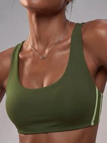 Zivah Women's Colorblock Top And Leggings Casual Daily Sports Outfit - Green - View 7