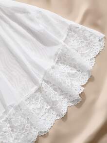 SHEIN Plus Size Sexy Lingerie (Lace Patchwork Dress) - White - View 3