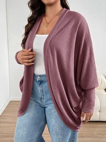 Shapeblank ملابس نسائية مقاس كبير موضة الربيع/الخريف كاجوال فضفاضة مريحة للاستخدام اليومي متعددة الاستخدامات تنحيف - وردي مغبر - مشاهدة 4