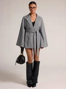 SHEIN BAE 女款時尚街頭風長袖夾克外套，附口袋 - 黑與白 - 查看 1