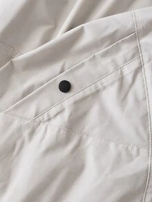 SHEIN BASICS جاكيت سوفت شيل نسائي بأكمام راجلان وسحاب أمامي للاستخدام الخارجي - بيج - مشاهدة 10