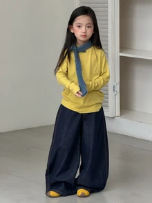Dazy Kids Tween Girl Casual Straight Leg Jeans, Autumn/Winter - Dark Wash - View 2