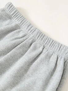 SHEIN Teen Boy Cross Pattern Hoodie And Pants Casual Daily Outfit - Grey - View 4