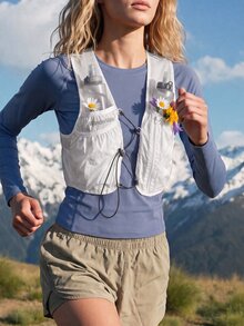 WanderVale Women's Solid Color Casual Versatile Daily Outdoor Vest - White - View 3