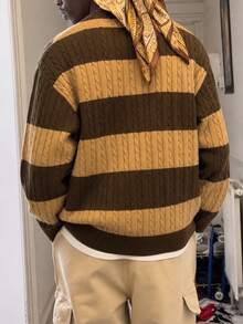 NEOSTRIT Men's Colorblock Casual Versatile Daily Wear Long Sleeve Sweater - Multicolor - View 2