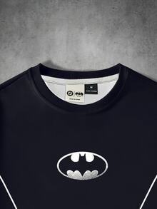 BATMAN X SHEIN Manfinity EMRG 男士休閒日常必備 INS 風格年輕街頭寬鬆極簡運動學院風 T 恤 - 彩色 - 查看 3