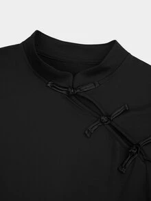 Sweetra Plus Size Women's Solid Color Casual Versatile Daily Long Sleeve T-Shirt - Black - View 6