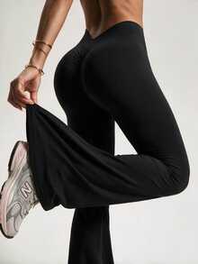 Easithlete Easithlete Women's Solid Color Casual Versatile Daily Travel Sports Long Pants - Black - View 2