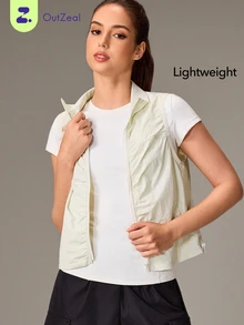 OutZeal Women Sports Jacket Workout Casual Water-Resistant Lightweight Vest - White - View 1