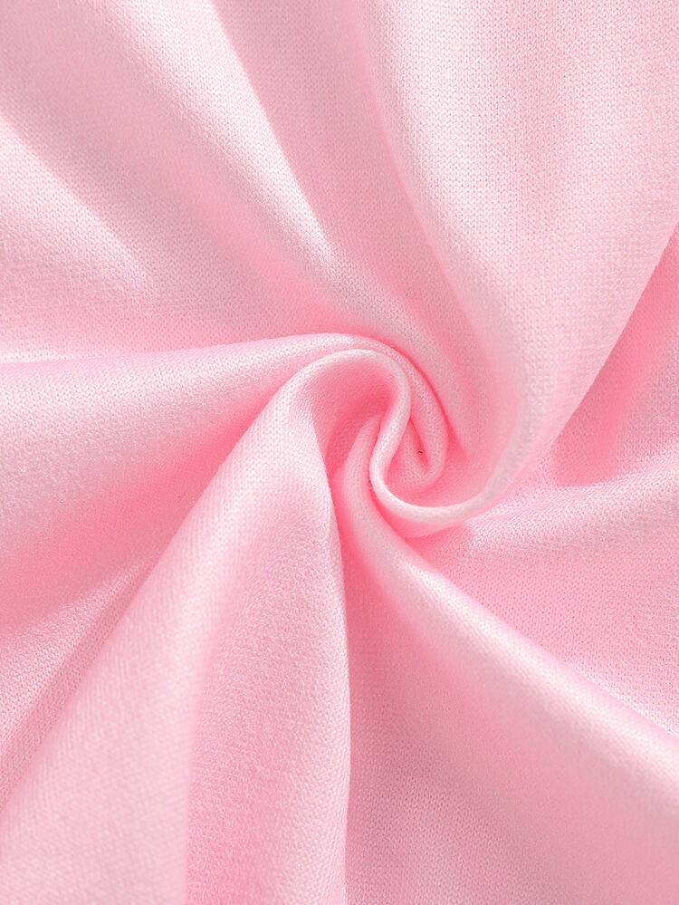 All Season Autumn/Winter Young Girl Fashionable Cute Ballet Girl Print Long Sleeve Crew Neck Comfortable Milk Silk Fabric Home Sleep Dress - Pink - View 6