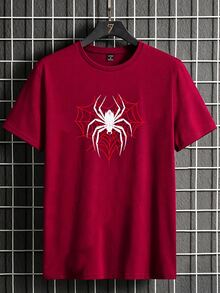Manfinity Homme Burgundy Regular Fit Men's T-Shirt - Burgundy - View 3