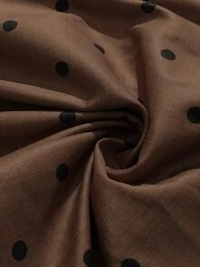GlowEve Women's Dot Print High Waist Pocket Detail Straight Leg PantsFall - Brown - View 5