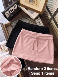 Tween Girls Short White Athletic Skirt - Pink - View 2