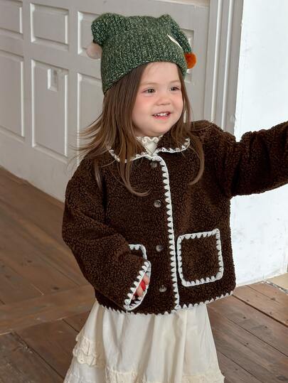 DAZY Infant/Toddler (Girl) Lapel Long Sleeve Casual Autumn/Winter Korean Style Jacket