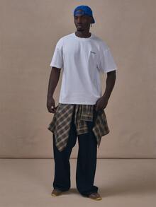 Musero Oversized Drop Shulder Tshirt "Summit Society" Back Grphic Autum Winter Essentials - Apricot - View 2