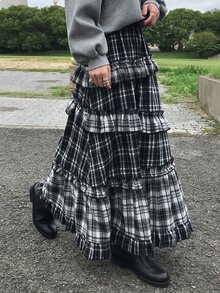 FRIFUL Women's Plaid Pleated Casual Versatile Daily Wear Skirt - Grey - View 6