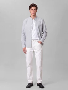 Colvenic Áo sơ mi nam kẻ sọc phong cách thường ngày đa năng mặc hằng ngày - Màu xanh lam - Xem 6