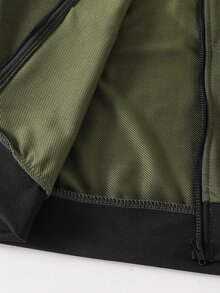 SHEIN 2件組男孩休閒連帽衛衣與運動長褲套裝，適合日常、通勤、運動，秋冬穿著 - 軍綠色 - 查看 7