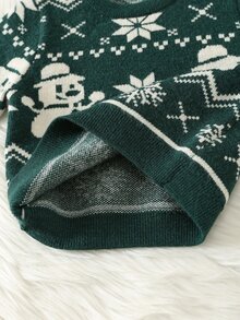 SHEIN 男嬰秋冬休閒可愛綠色聖誕毛衣 嬰兒綠色毛衣 - 彩色 - 查看 7
