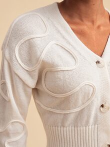 Travachic Women's Long Sleeve Single-Breasted Fashion Elegant Romantic Cardigan , White,Versatile Outerwear, Suitable For Commuting, Daily, Casual, Outing - Blue - View 6