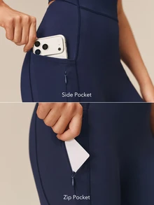 OutZeal Jumpsuit Wanita Terusan untuk Aktivitas Luar Ruangan, Gym, Yoga, dan Olahraga, Dilengkapi Bra dengan Bukaan Tersembunyi yang Mudah Diakses dan Potongan Kaki Melebar. - Navy Blue - View 4