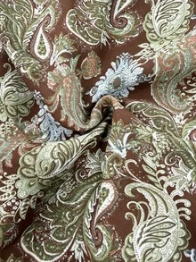 Trelyra Gaun Chiffon Lengan Panjang Motif Paisley untuk Wanita Ukuran Plus - MultiWarna - View 5