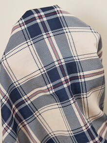 Doze Lane Minimalist Classic Plaid Long Sleeve Pajama Set, Comfortable Casual Loungewear 2 Pieces Set - Multicolor - View 8