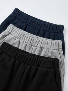SHEIN 3 Buah Celana Olahraga untuk Remaja Laki-Laki - Hitam - View 5