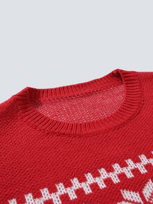 Manfinity Hypemode Men's Crew Neck Long Sleeve Striped Casual Versatile Sweater - Red - View 4