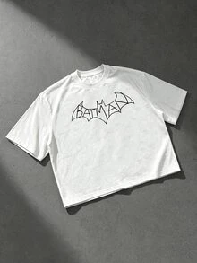 BATMAN X SHEIN Manfinity EMRG 男士街頭休閒寬鬆版型T恤 - 彩色 - 查看 2