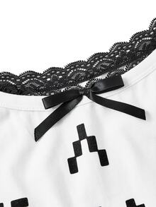 Y2K Wasteland Style Vintage American Street Print Short Sleeve Hooded T-Shirt - White - View 3