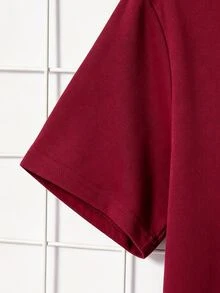 Manfinity Homme Burgundy Regular Fit Men's T-Shirt - Burgundy - View 4