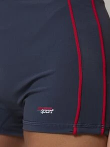 Musera Sport شورتات ميني رياضية ضيقة بخصر منخفض مع خطوط جانبية متباينة، طقم متناسق للأنشطة الخارجية والتمارين الرياضية والجيم، Terra Peak - الأسود - مشاهدة 6