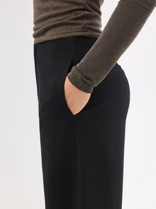 KÆRIA Hus High Waist Flat Front Wide Leg Suit Pants - Fluid Tailoring - Black -  Tailored, Minimalist - Black - View 5